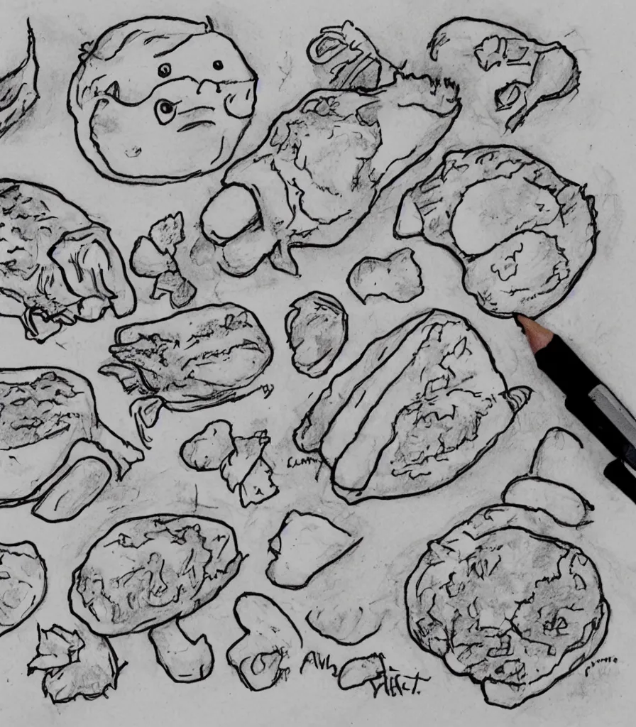 Image similar to kid drawing of meat