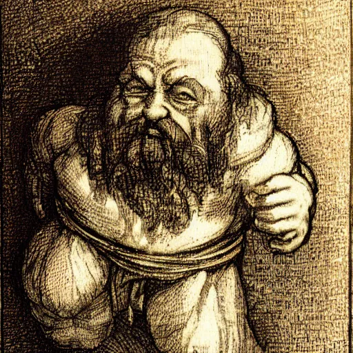 Prompt: dwarf drawn by Da Vinci