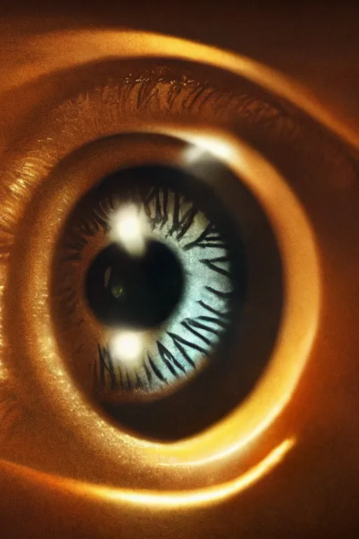Prompt: a close up photo of an artificial eye built with crystal lenses by leica, dramatic backlighting, golden hour, autochrome, high contrast, highly detailed, sharp focus, digital painting, concept art, illustration, trending on artstation, art by greg rutkowski and greg hildebrandt and jung park and alphonse mucha