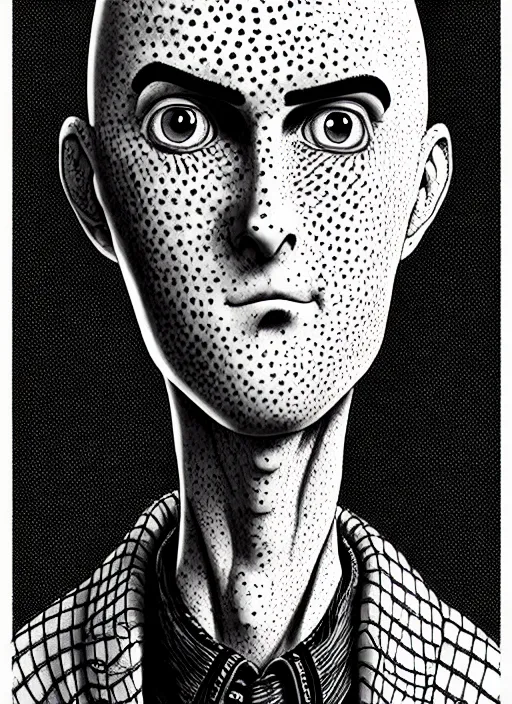 Image similar to portrait of gru, freckles, intricate, highly detailed, illustration, art by junji ito, junji ito