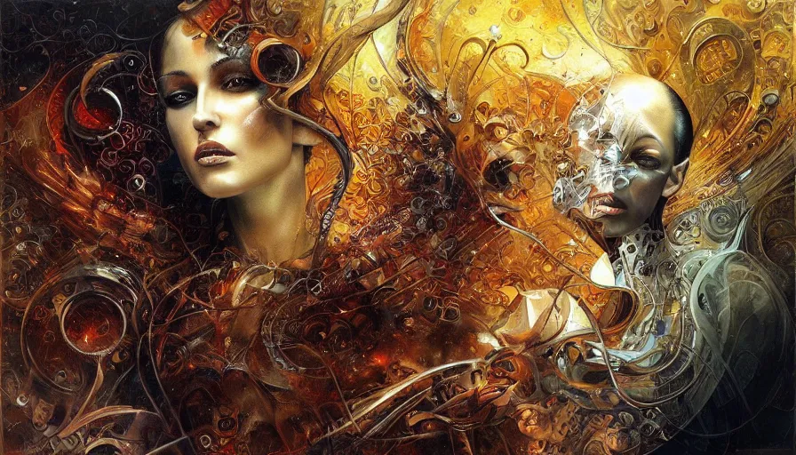 Image similar to Techno artwork, by karol bak