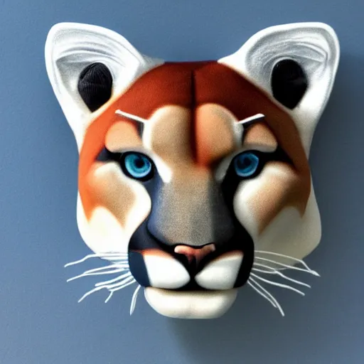 Image similar to a profile photo of a cougar head blue white