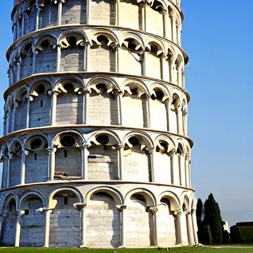 Image similar to a demolished and ruined leaning tower of pisa