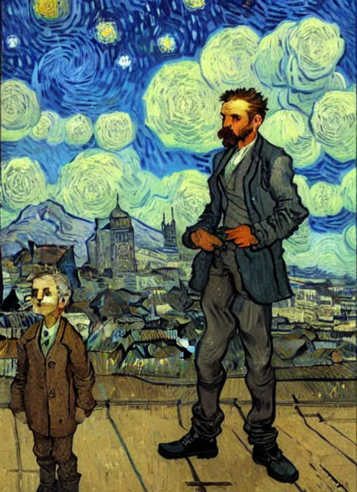 Image similar to capetown painted vincent van gogh by chiara bautista and norman rockwell and greg rutkowski weta studio, and lucasfilm