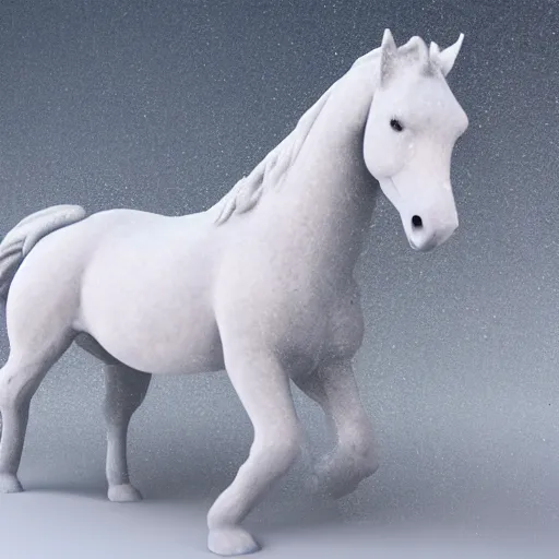 Prompt: horse made of ice,realistic 8k render