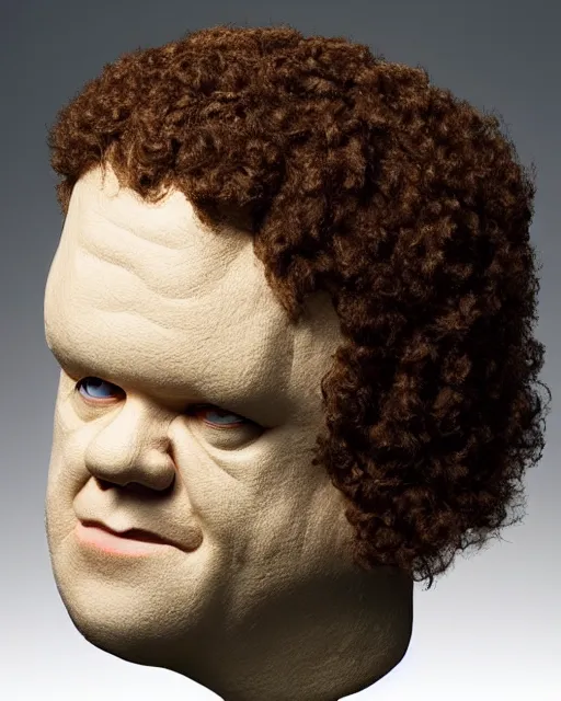 Prompt: john c. reilly head with wig made of cauliflower