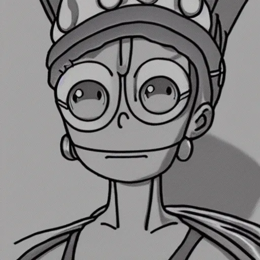 Prompt: medium close up shot of marge simpson from anime berserk drawn by eiichiro oda