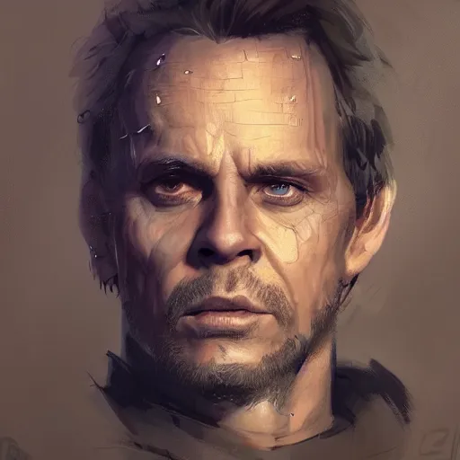 Prompt: portrait of a man by greg rutkowski, he looks like michael biehn, he is wearing a tactical superhero gear, highly detailed portrait, digital painting, artstation, concept art, smooth, sharp foccus ilustration, artstation hq