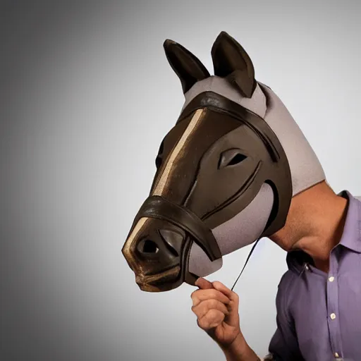 Image similar to man wearing horse head mask