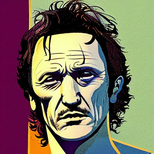 Prompt: “ sean penn retro minimalist portrait by jean giraud, moebius, sharp, smooth face, comic, 8 k ”