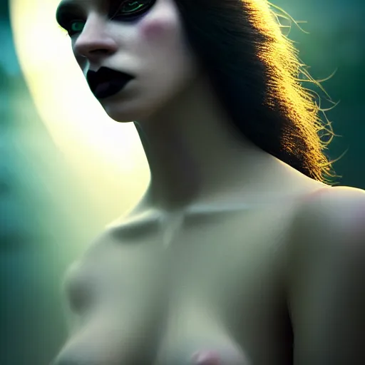 Image similar to photographic portrait of a stunningly beautiful gothic cyberpunk female in soft dreamy light at sunset, god rays, contemporary fashion shoot, by edward robert hughes, annie leibovitz and steve mccurry, david lazar, jimmy nelsson, breathtaking, 8 k resolution, extremely detailed, beautiful, establishing shot, artistic, hyperrealistic, beautiful face, octane render