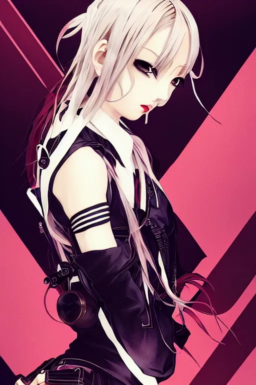 Image similar to ilya kuvshinov anime illustration of reol, last exile,, murata range, fine detail, perfect anime face, dramatic lighting, dynamic composition, moody, art deco, cel shading, vivid, stippled lighting, rich texture, yoshinari yoh, alphonse mucha, takashi murakami, ( ( ( colorful ) ) )