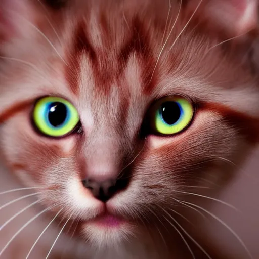 Image similar to adorable crimson kitten with violet eyes