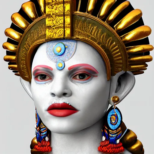 Prompt: mayan priestess, 3 d render, 8 k, sharp focus, realistic