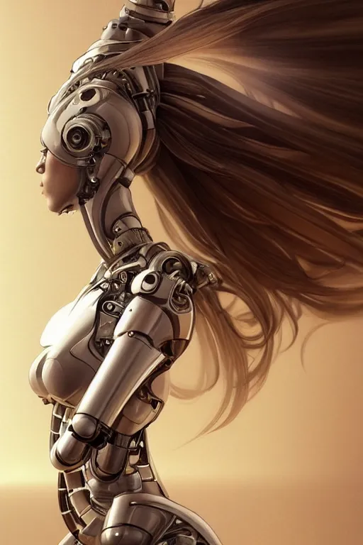 Prompt: Mechanical female android looking, cinematic lighting, intricate, elegant, super highly detailed, art station, concept art, smooth, sharp focus, no blur, no dof, extreme illustration, Unreal Engine 5, Photorealism, HD quality, 8k resolution, cinema 4d, 3D, beautiful, delicate, art by artgerm and greg rutkowski and alphonse mucha and loish and WLOP