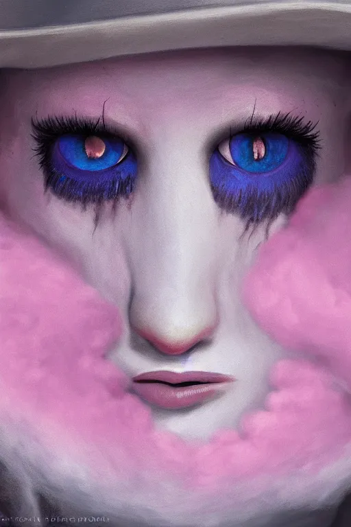 Image similar to a portrait of cotton candy eye joe, realistic, 4 k.