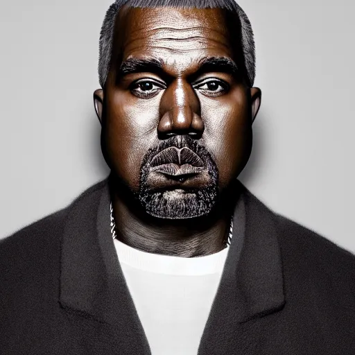 Prompt: the face of old kanye west at 6 2 years old, portrait by julia cameron, chiaroscuro lighting, shallow depth of field, 8 0 mm, f 1. 8