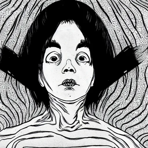 Image similar to bjork by junji ito