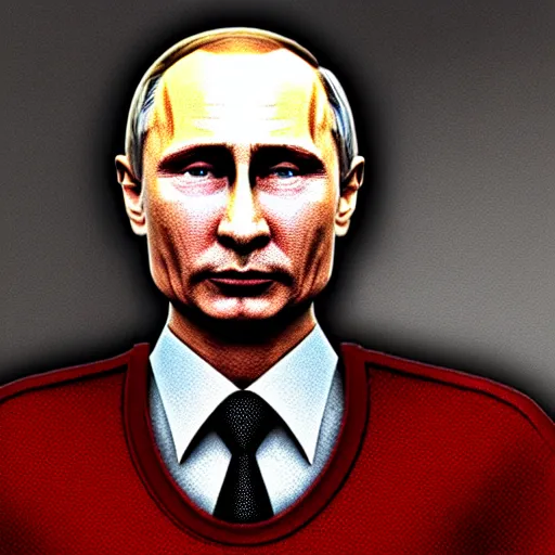 Image similar to Detailed image of Vladimir Putin with detailed face, in game style 8k, wearing only pants, bare torso, his body is old and ugly with sagging old skin,