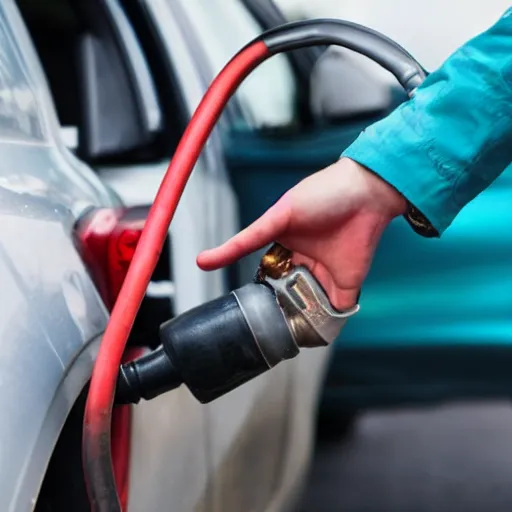 Image similar to man siphoning fuel from a cars gas tank