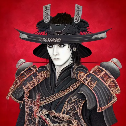 Image similar to Male Victorian Gothic Samurai, hd, intricate, bloodborne, 8k, digital art