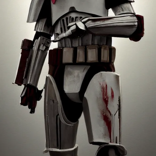 Image similar to an imperial stormtrooper walking, full body photography, extremely long shot, long shot, full-length, head-to-toe, concept art by Doug Chiang cinematic, realistic painting, high definition, concept art, the Mandalorian concept art style