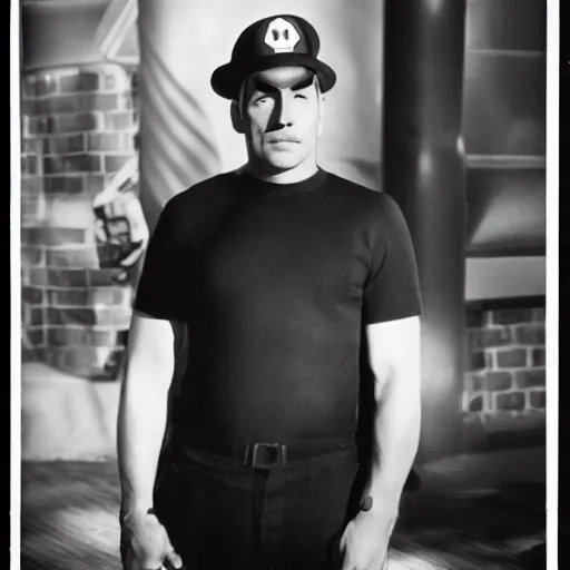 Prompt: hollywood photo of mario