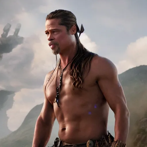 Prompt: brad pitt in avatar, stunning, vivid, highly detailed, high resolution, 8 k