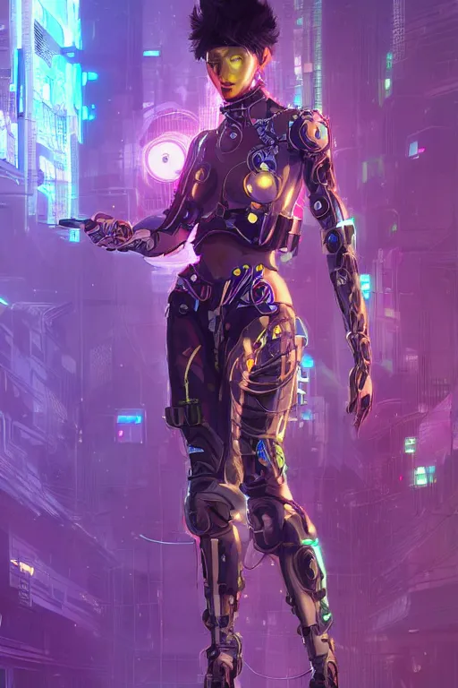 Image similar to futuristic Cyber Ninja Girl, in future cyberpunk, roaming the streets of calcutta , sci-fi, fantasy, intricate, very very beautiful, elegant, neon light, highly detailed, digital painting, artstation, concept art, smooth, sharp focus, illustration, art by alphonse mucha and tian zi and WLOP