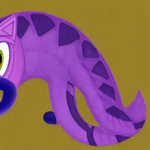 Image similar to a purple pangolin in the style of Sonic the hedgehog