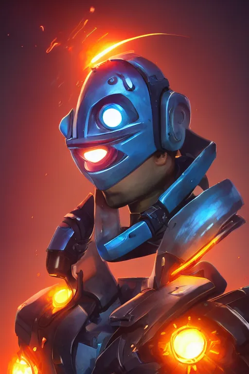 Image similar to epic mask helmet robot ninja portrait stylized as fornite style game design fanart by concept artist gervasio canda, behance hd by jesper ejsing, by rhads, makoto shinkai and lois van baarle, ilya kuvshinov, rossdraws global illumination radiating a glowing aura global illumination ray tracing hdr render in unreal engine 5