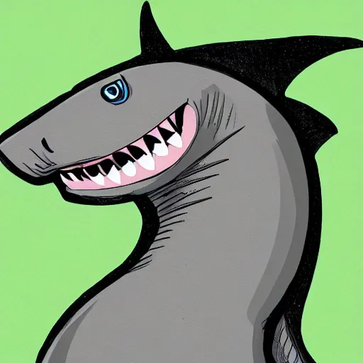 Image similar to professional high quality illustration of a shark horse chimera