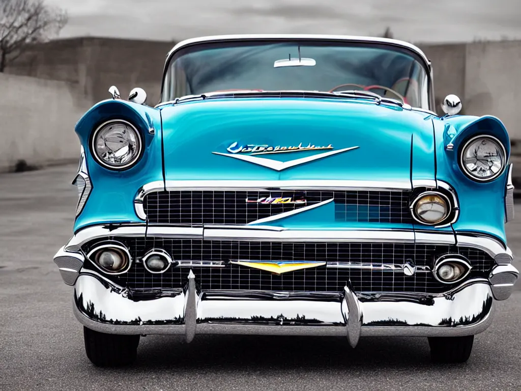 Prompt: 1957 Chevrolet Bel Air, crystal-clear-focus, sharp-lens, amazing photography