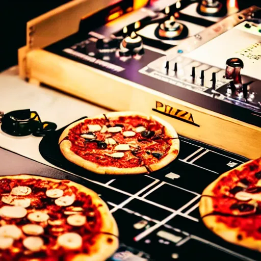 Image similar to pizza on the dj decks