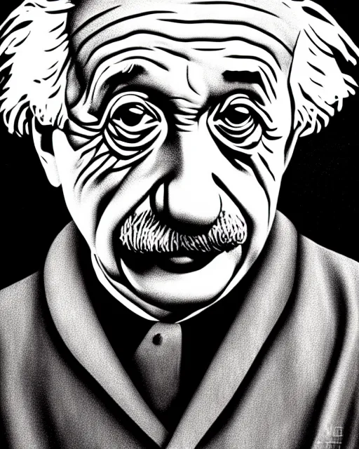 Image similar to albert einstein portrait by m. c. escher