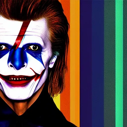 Image similar to david bowie as the joker