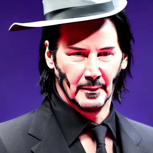 Image similar to keanu reeves dressed as kujo jotaro, highly detailed, high quality, hd, 4 k, 8 k, canon 3 0 0 mm, professional photographer, 4 0 mp, lifelike, top - rated, award winning, realistic, sharp, no blur, edited, corrected, trending