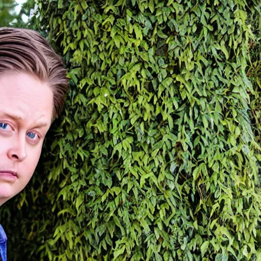 Prompt: tim heidecker hiding in a bush getting ready to spook some people