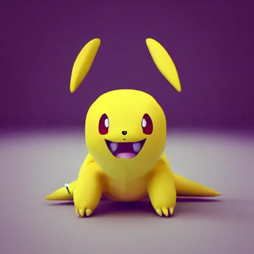 Image similar to 3 d render of a popcorn based pokemon, funny, cute