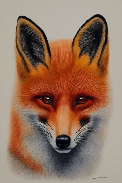 Prompt: portrait painting of a righteous symmetrical chinese orange furred fox, mtg