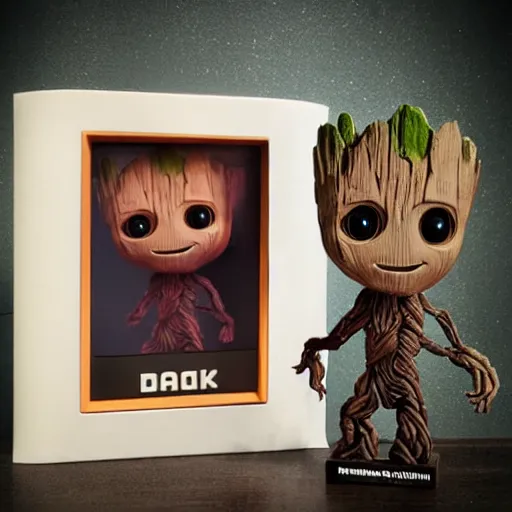 Image similar to baby groot robot dark