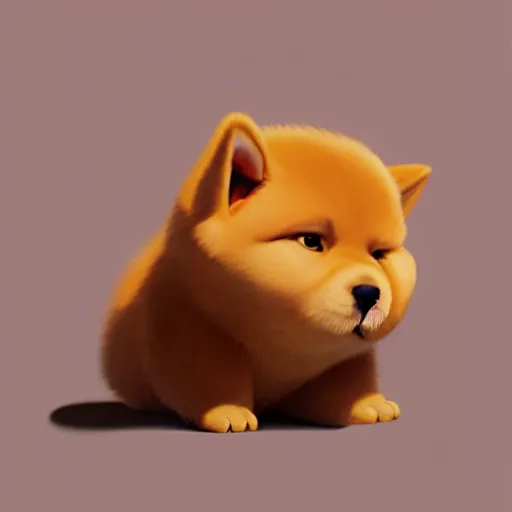 Prompt: goro fujita ilustration happy baby chow chow sitting by goro fujita, painting by goro fujita, sharp focus, highly detailed, artstation