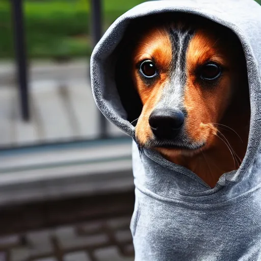 Prompt: dog with a hoodie