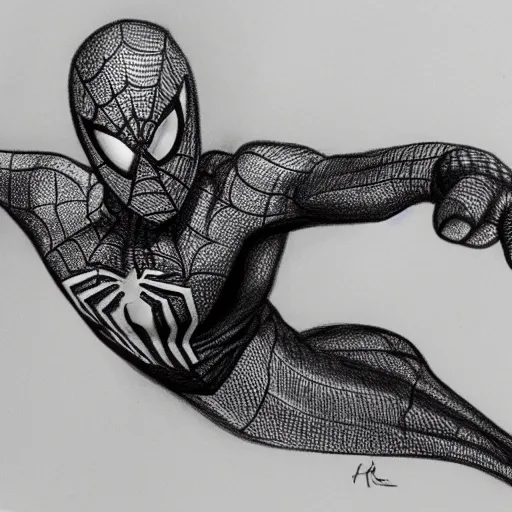 Image similar to pencil shading sketch of spiderman