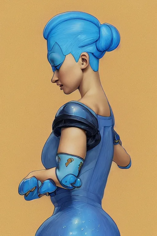 Image similar to beautiful cottagecore Ariana Grande as marge simpson, blue Hair, simpsons, marge, springfield, intricate, elegant, highly detailed, digital painting, artstation, concept art, smooth, sharp, focus, illustration, art by artgerm and greg rutkowski and alphonse mucha