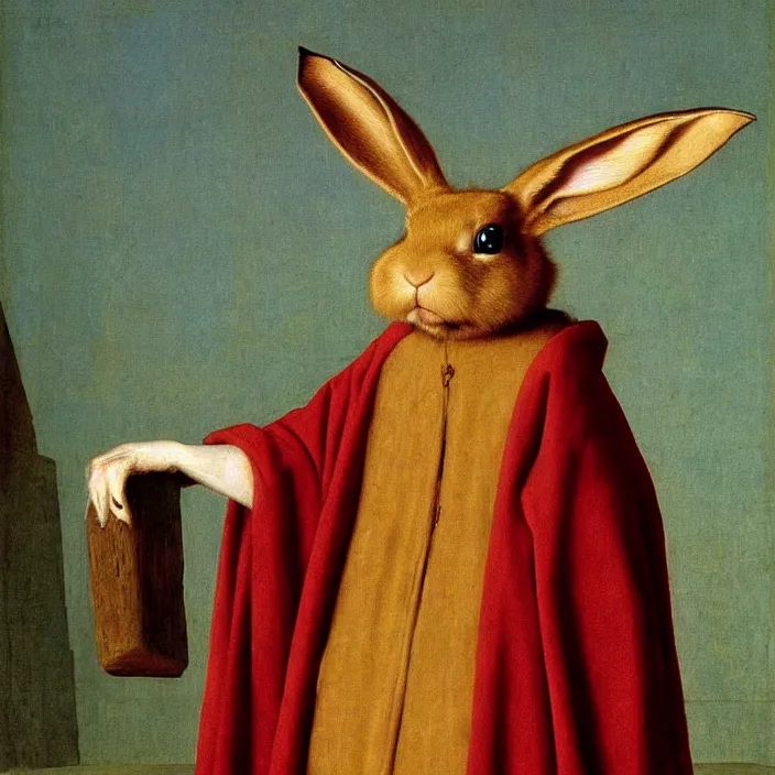 Image similar to the rabbit has a message for you, by jan van eyck