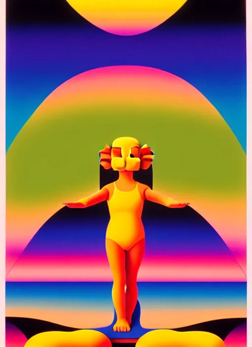 Image similar to yoga by shusei nagaoka, kaws, david rudnick, airbrush on canvas, pastell colours, cell shaded, 8 k