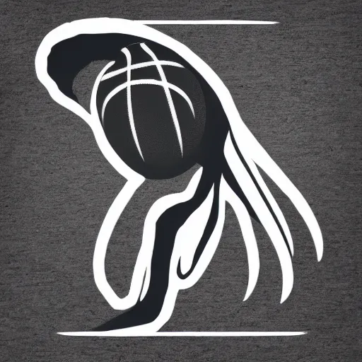 Image similar to A squid playing basketball