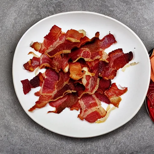 Image similar to an enormous pile of bacon, michellin star, award winning dish, food photography