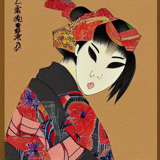 Image similar to nihonga paint style